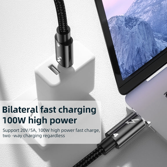100W Type-C to Type-C Compatible Thunderbolt 4 Full-function Data Cable, Length:0.8m