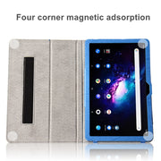 For TCL 10 TabMax 4G Printed Leather Tablet Case with Holder(Black)