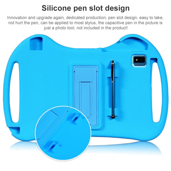 For TCL Tab Pro 5G Cartoon Silicone Shockproof Protective Tablet Case with Stand & Pen Slot(Blue)