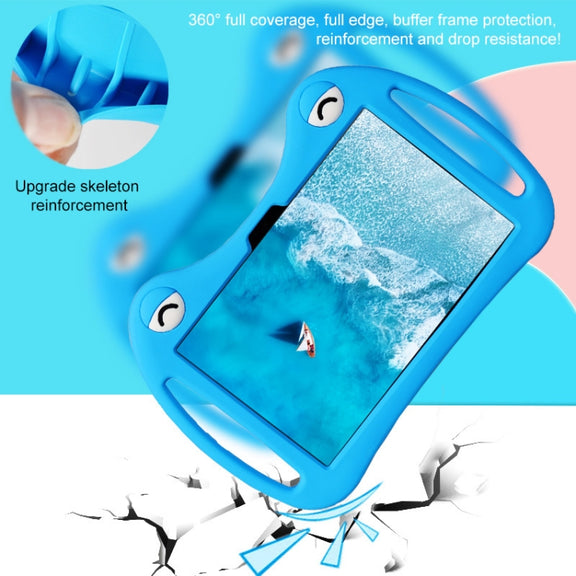 For TCL Tab 10 5G Cartoon Silicone Shockproof Protective Tablet Case with Stand & Pen Slot(Blue)