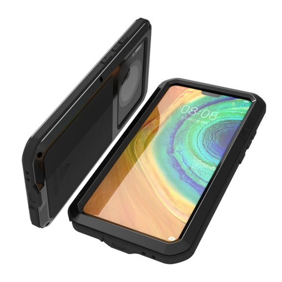 For Huawei Mate 30 LOVE MEI Metal Shockproof Water-resistant Dustproof Protective Case(Black)