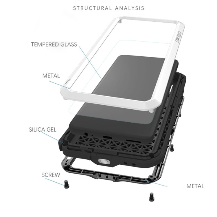 For Huawei Mate 30 LOVE MEI Metal Shockproof Waterproof Dustproof Protective Case(Silver) - free shipping - PMC TechLife - Order now!