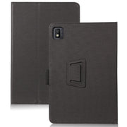 For TCL NxtPaper 10s Skin Texture Leather Tablet Case with Holder(Black)