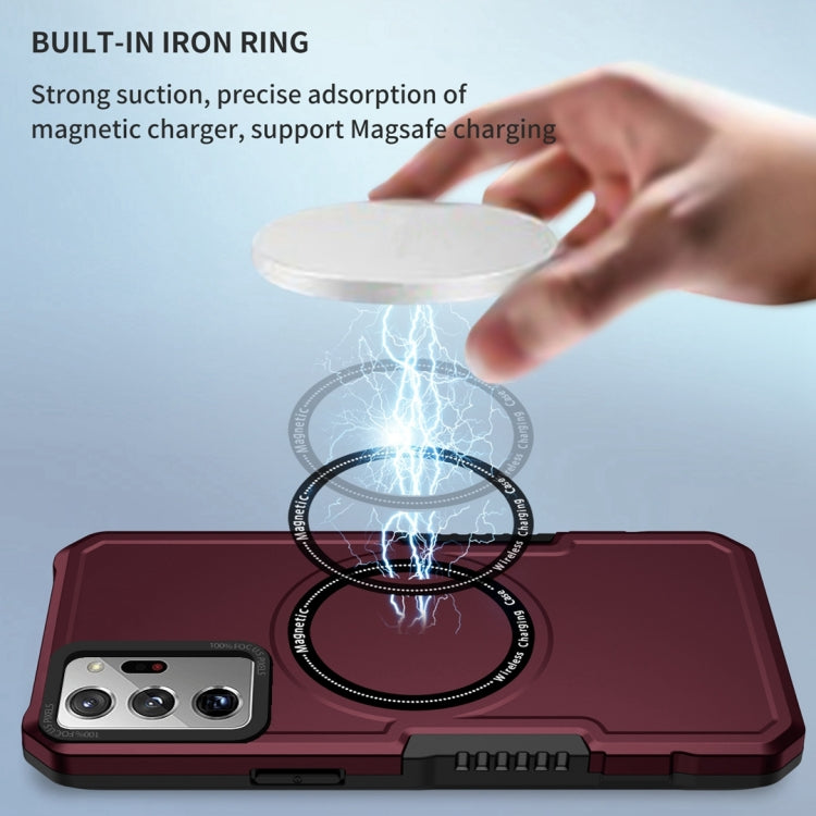 For Samsung Galaxy Note20 Ultra MagSafe Shockproof Armor Phone Case(Wine Red) - Galaxy Phone Cases by PMC TechLife | Online Shopping South Africa | PMC TechLife