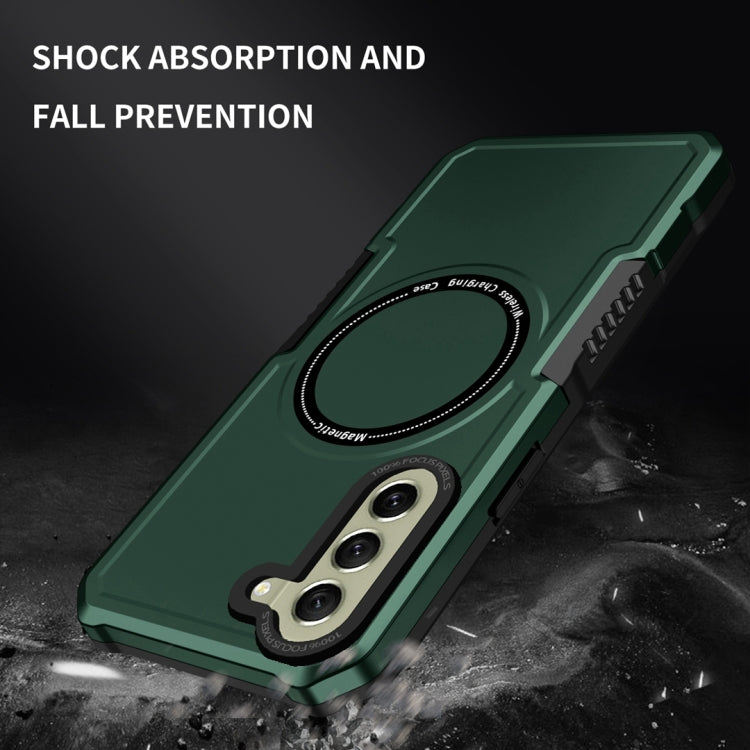 For Samsung Galaxy S21 FE 5G MagSafe Shockproof Armor Phone Case(Dark Green) - Galaxy Phone Cases by PMC TechLife | Online Shopping South Africa | PMC TechLife