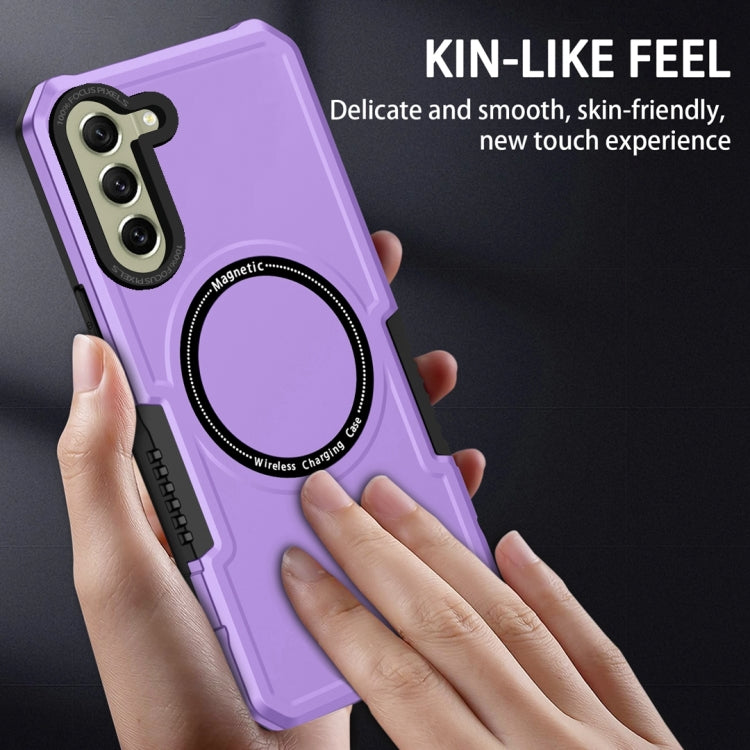For Samsung Galaxy S21 FE 5G MagSafe Shockproof Armor Phone Case(Purple) - Galaxy Phone Cases by PMC TechLife | Online Shopping South Africa | PMC TechLife