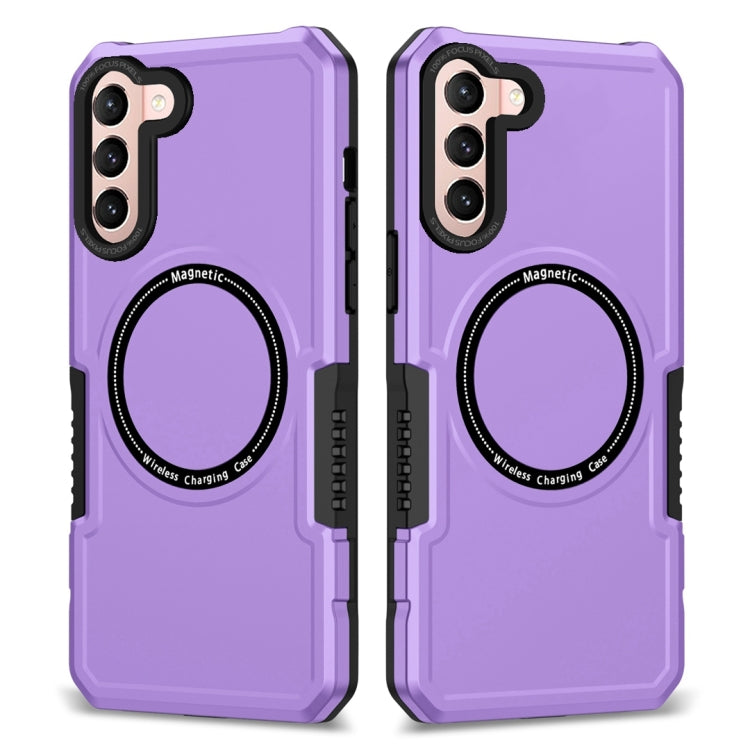 For Samsung Galaxy S21 5G MagSafe Shockproof Armor Phone Case(Purple) - Galaxy S21 5G Cases by PMC TechLife | Online Shopping South Africa | PMC TechLife