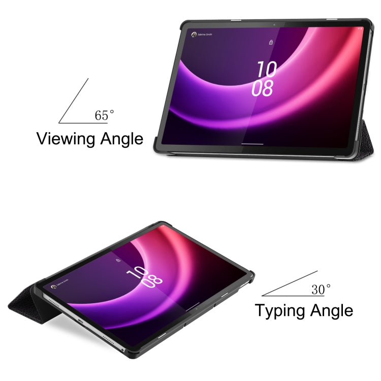 For Lenovo Tab P11 Gen 2 Custer Painted 3-Fold Holder Leather Smart Tablet Case(Big Eye Me) - Lenovo by PMC TechLife | Online Shopping South Africa | PMC TechLife | Buy Now Pay Later Mobicred