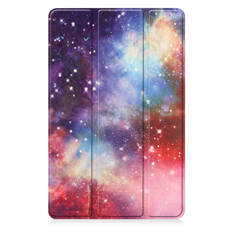 For Lenovo Tab P11 Gen 2 Custer Painted 3-Fold Holder Leather Smart Tablet Case(Milky Way Nebula) - Lenovo by PMC TechLife | Online Shopping South Africa | PMC TechLife | Buy Now Pay Later Mobicred