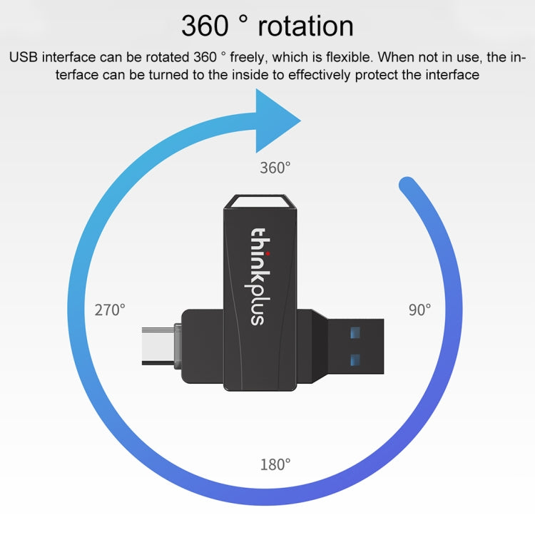 Lenovo Thinkplus MU252 USB 3.1 + USB-C / Type-C Flash Drive, Memory:256GB(Black) - free shipping - PMC Jewellery - Order now!