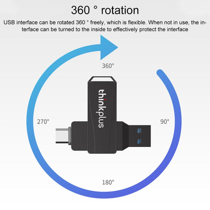 Lenovo Thinkplus MU252 USB 3.1 + USB-C / Type-C Flash Drive, Memory:256GB(Black) - free shipping - PMC Jewellery - Order now!