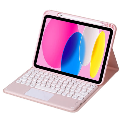 For iPad 10th Gen 10.9 2022 SA-10C Bluetooth Touch Keyboard Leather Tablet Case with Pen Slot(Pink) - Universal by PMC Jewellery | Online Shopping South Africa | PMC Jewellery