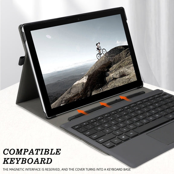 For MicroSoft Surface Pro 9 Deer Head Pattern Leather Tablet Case(Grey)