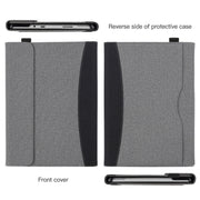 For Microsoft Surface Pro 8 Cloth Texture Stitching Leather Tablet Case(Grey Blue)