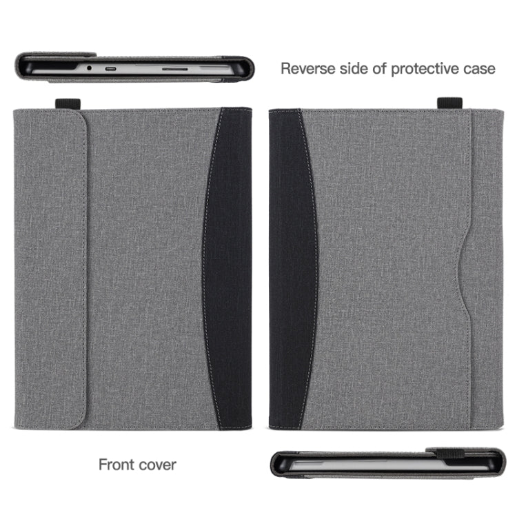 For Microsoft Surface Pro 8 Cloth Texture Stitching Leather Tablet Case(Grey Blue)