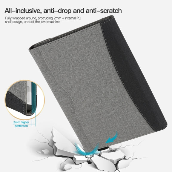 For Microsoft Surface Pro 8 Cloth Texture Stitching Leather Tablet Case(Grey Blue)