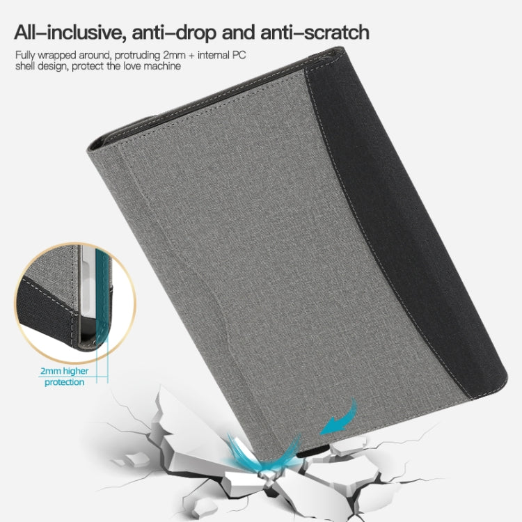 For Microsoft Surface Pro 8 Cloth Texture Stitching Leather Tablet Case(Grey Blue)