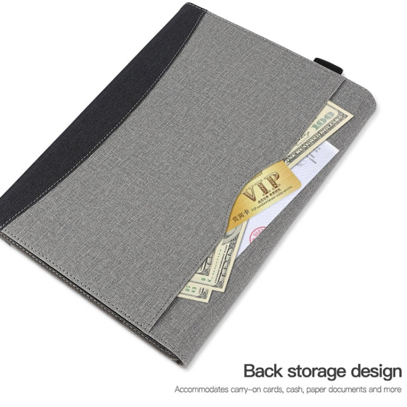 For Microsoft Surface Pro 8 Cloth Texture Stitching Leather Tablet Case(Grey Blue)