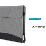 For Microsoft Surface Pro 8 Cloth Texture Stitching Leather Tablet Case(Grey Blue)