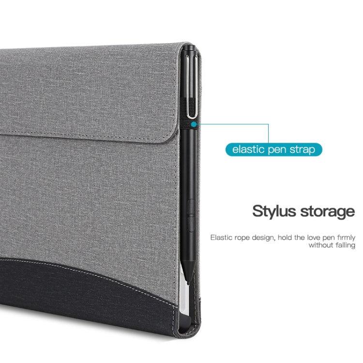 For Microsoft Surface Go 3 / 2 / 1 Cloth Texture Stitching Leather Tablet Case(Black Grey)
