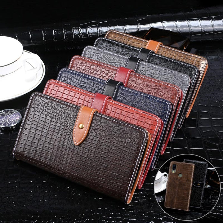 For UMIDIGI A3S(With Fingerprint Hole) idewei Crocodile Texture Horizontal Flip Leather Case with Holder & Card Slots & Wallet(Dark Blue)