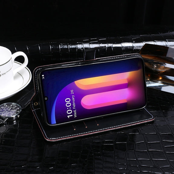 For LG V60 ThinQ idewei Crocodile Texture Horizontal Flip Leather Case with Holder & Card Slots & Wallet(Black)