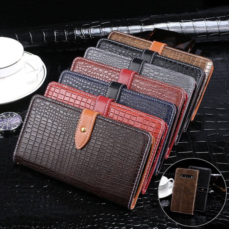 For LG V60 ThinQ idewei Crocodile Texture Horizontal Flip Leather Case with Holder & Card Slots & Wallet(Black)