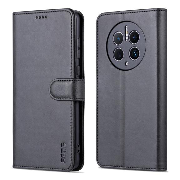 For Huawei Mate 50 Pro AZNS Skin Feel Calf Texture Flip Leather Phone Case(Black)