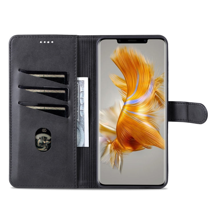 For Huawei Mate 50 Pro AZNS Skin Feel Calf Texture Flip Leather Phone Case(Black) - Huawei Cases by AZNS | Online Shopping South Africa | PMC TechLife | Buy Now Pay Later Mobicred