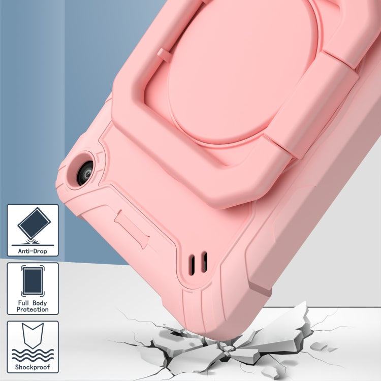 For Amazon Kindle Fire 7 2022 Silicone + PC Bracelet Holder Tablet Case(Rose Gold) - Amazon by PMC TechLife | Online Shopping South Africa | PMC TechLife | Buy Now Pay Later Mobicred