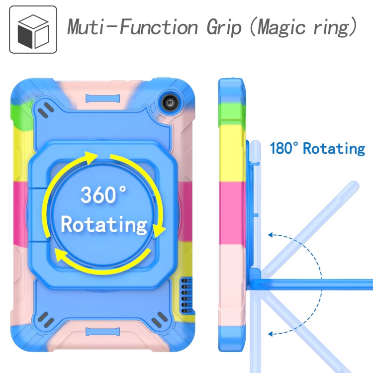 For Amazon Kindle Fire 7 2022 Silicone + PC Bracelet Holder Tablet Case(Camouflage + Blue) - Amazon by PMC TechLife | Online Shopping South Africa | PMC TechLife | Buy Now Pay Later Mobicred