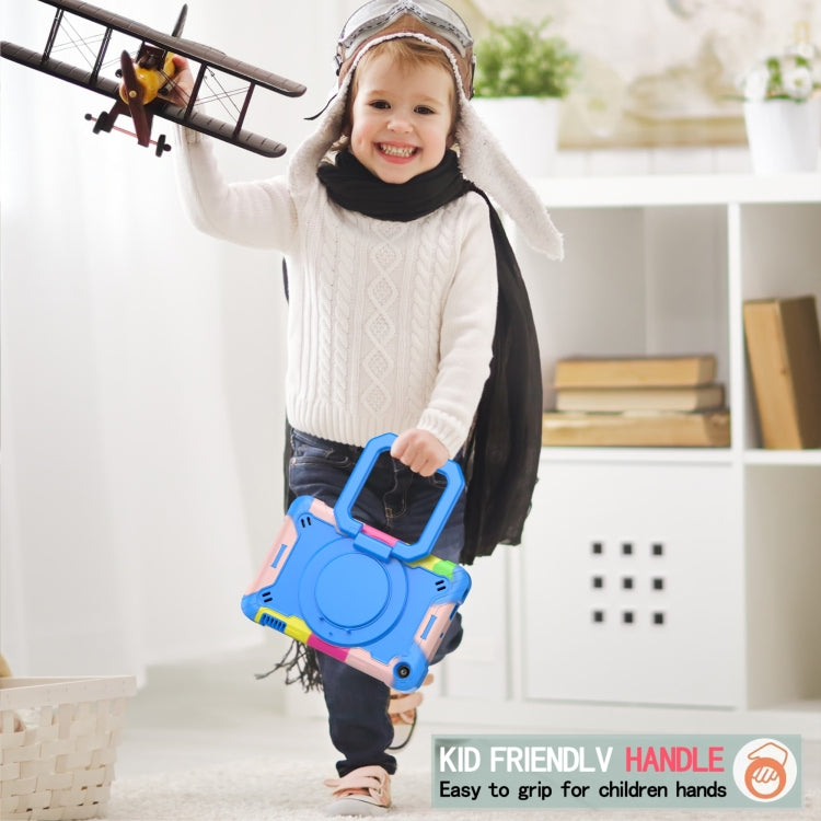 For Amazon Kindle Fire 7 2022 Silicone + PC Bracelet Holder Tablet Case(Camouflage + Blue) - Amazon by PMC TechLife | Online Shopping South Africa | PMC TechLife | Buy Now Pay Later Mobicred