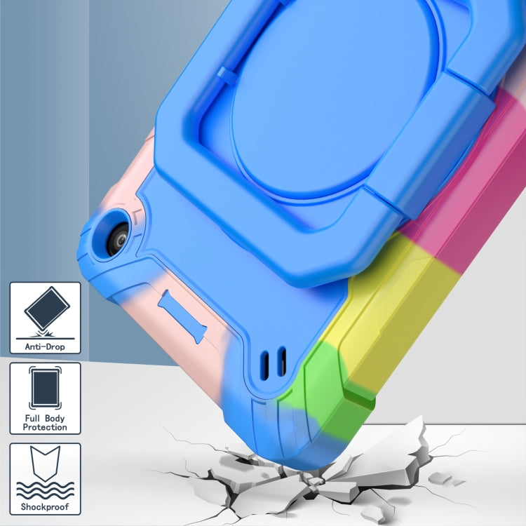 For Amazon Kindle Fire 7 2022 Silicone + PC Bracelet Holder Tablet Case(Camouflage + Blue) - Amazon by PMC TechLife | Online Shopping South Africa | PMC TechLife | Buy Now Pay Later Mobicred