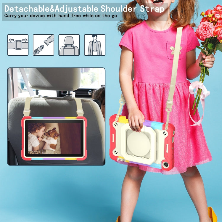 For Amazon Kindle Fire 7 2022 Silicone + PC Bracelet Holder Tablet Case(Bright Red) - Amazon by PMC TechLife | Online Shopping South Africa | PMC TechLife | Buy Now Pay Later Mobicred