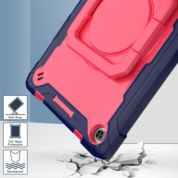 For Lenovo Tab M10 Plus 10.6 3rd Gen 2022 Silicone + PC Bracelet Holder Tablet Case(Navy Blue + Rose Red) - Lenovo by PMC TechLife | Online Shopping South Africa | PMC TechLife | Buy Now Pay Later Mobicred