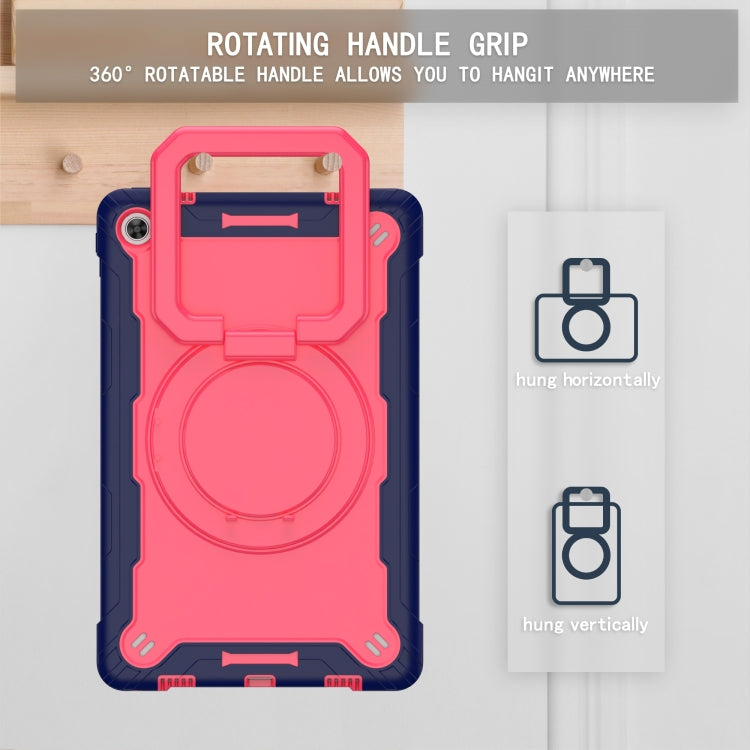 For Lenovo Tab M10 Plus 10.6 3rd Gen 2022 Silicone + PC Bracelet Holder Tablet Case(Navy Blue + Rose Red) - Lenovo by PMC TechLife | Online Shopping South Africa | PMC TechLife | Buy Now Pay Later Mobicred