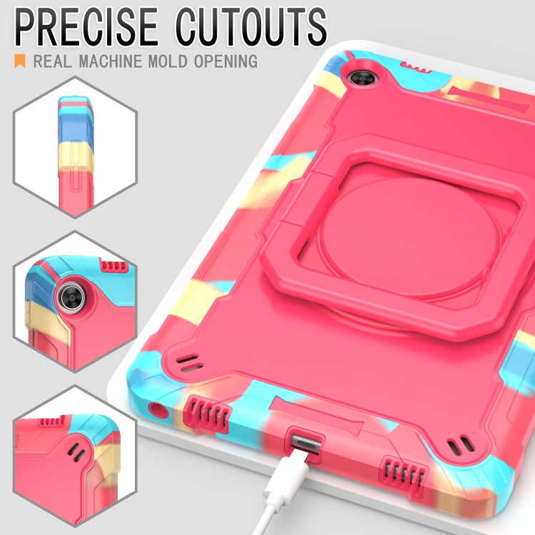 For Lenovo Tab M10 Plus 10.6 3rd Gen 2022 Silicone + PC Bracelet Holder Tablet Case(Camouflage + Rose Red) - Lenovo by PMC TechLife | Online Shopping South Africa | PMC TechLife | Buy Now Pay Later Mobicred