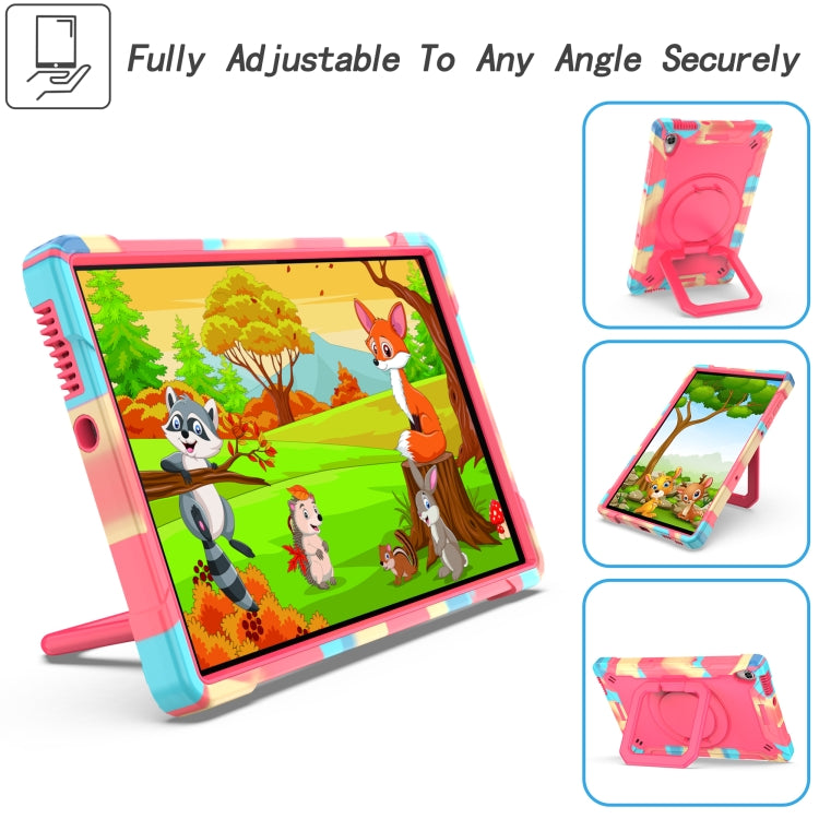For Lenovo Tab M10 HD 2nd Gen Silicone + PC Bracelet Holder Tablet Case(Camouflage + Rose Red) - Lenovo by PMC TechLife | Online Shopping South Africa | PMC TechLife | Buy Now Pay Later Mobicred