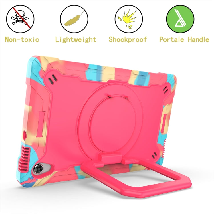 For Lenovo Tab M10 HD 2nd Gen Silicone + PC Bracelet Holder Tablet Case(Camouflage + Rose Red) - Lenovo by PMC TechLife | Online Shopping South Africa | PMC TechLife | Buy Now Pay Later Mobicred