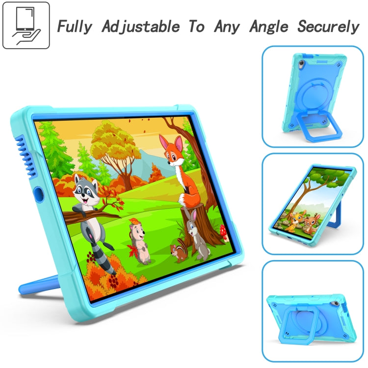 For Lenovo Tab M10 HD 2nd Gen Silicone + PC Bracelet Holder Tablet Case(Mint Green + Blue) - Lenovo by PMC TechLife | Online Shopping South Africa | PMC TechLife | Buy Now Pay Later Mobicred