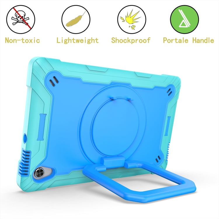 For Lenovo Tab M10 HD 2nd Gen Silicone + PC Bracelet Holder Tablet Case(Mint Green + Blue) - Lenovo by PMC TechLife | Online Shopping South Africa | PMC TechLife | Buy Now Pay Later Mobicred