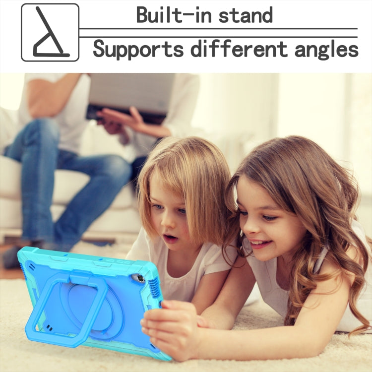 For Lenovo Tab M10 HD 2nd Gen Silicone + PC Bracelet Holder Tablet Case(Mint Green + Blue) - Lenovo by PMC TechLife | Online Shopping South Africa | PMC TechLife | Buy Now Pay Later Mobicred