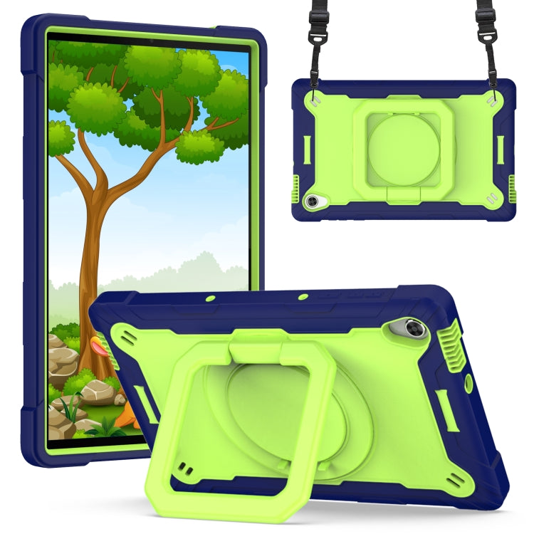 For Lenovo Tab M10 HD 2nd Gen Silicone + PC Bracelet Holder Tablet Case(Navy Blue + Yellow Green) - Lenovo by PMC TechLife | Online Shopping South Africa | PMC TechLife | Buy Now Pay Later Mobicred