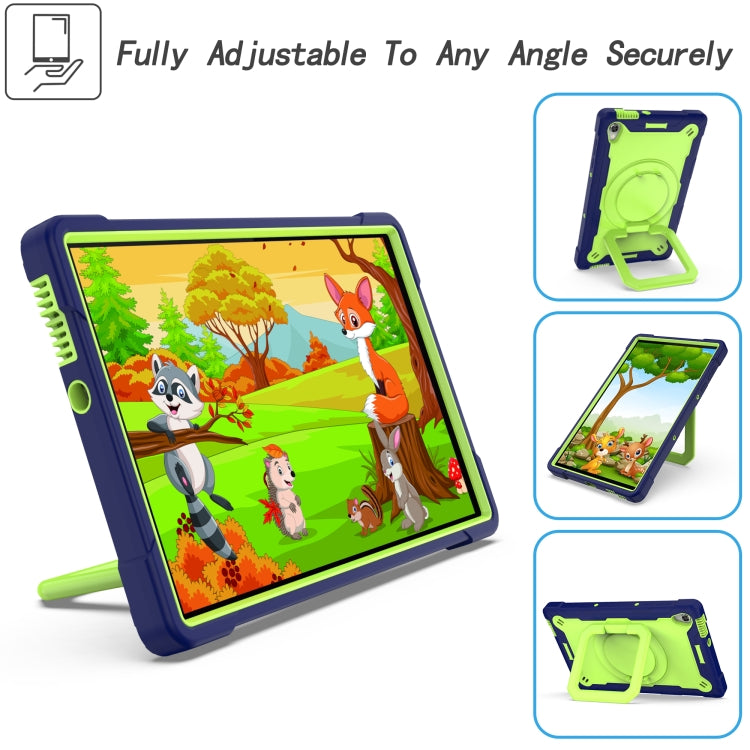 For Lenovo Tab M10 HD 2nd Gen Silicone + PC Bracelet Holder Tablet Case(Navy Blue + Yellow Green) - Lenovo by PMC TechLife | Online Shopping South Africa | PMC TechLife | Buy Now Pay Later Mobicred
