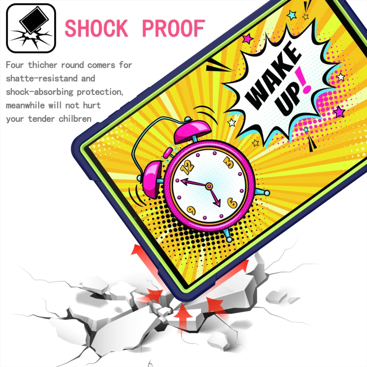 For Lenovo Tab M10 HD 2nd Gen Silicone + PC Bracelet Holder Tablet Case(Navy Blue + Yellow Green) - Lenovo by PMC TechLife | Online Shopping South Africa | PMC TechLife | Buy Now Pay Later Mobicred