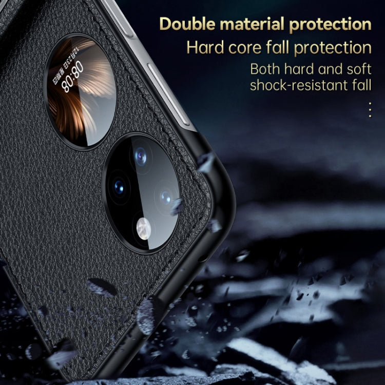 For Huawei P50 Pocket SULADA Invisible Bracket Leather Back Cover Phone Case(Black) - Huawei Cases by SULADA | Online Shopping South Africa | PMC TechLife | Buy Now Pay Later Mobicred
