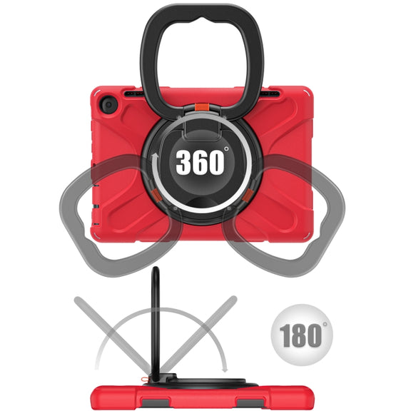 For Amazon Fire HD 8 2022 Silicone + PC Protective Tablet Case with Holder & Shoulder Strap(Red)