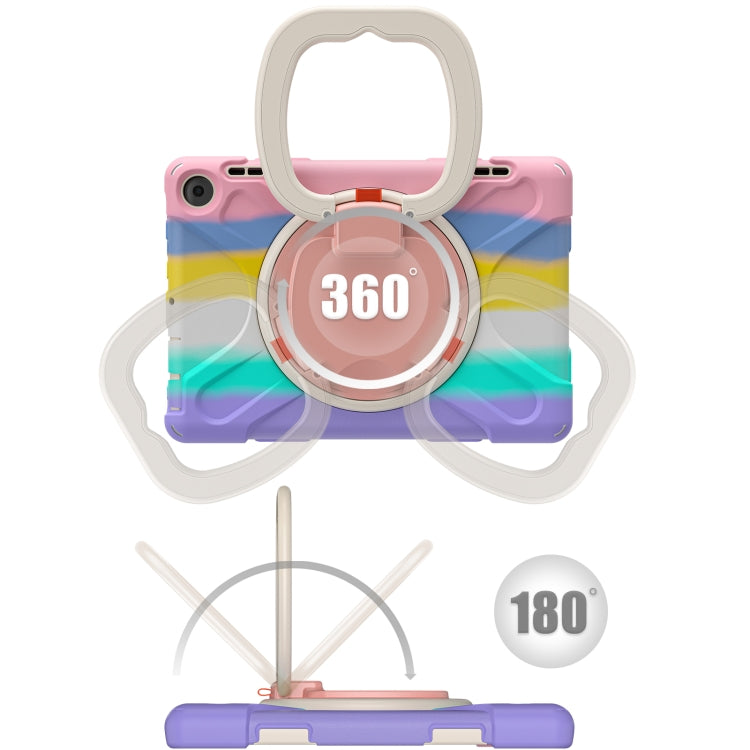 For Amazon Fire HD 8 2022 Silicone + PC Protective Tablet Case with Holder & Shoulder Strap(Colorful Pink) - Amazon by PMC TechLife | Online Shopping South Africa | PMC TechLife | Buy Now Pay Later Mobicred