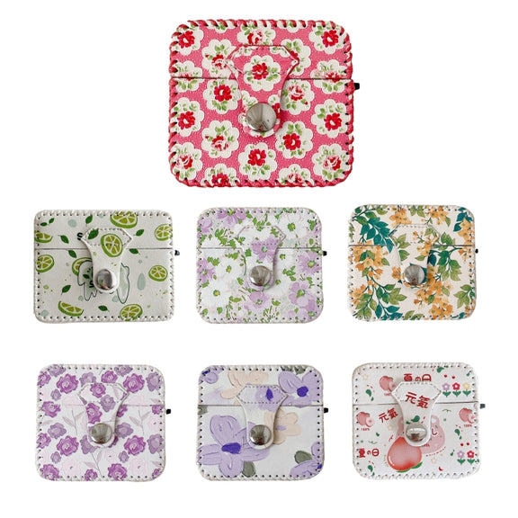 For AirPods Pro PU Leather Wireless Earphone Case(Purple White Flowers)