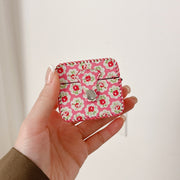 For AirPods 3 PU Leather Wireless Earphone Case(Little Red Flower)